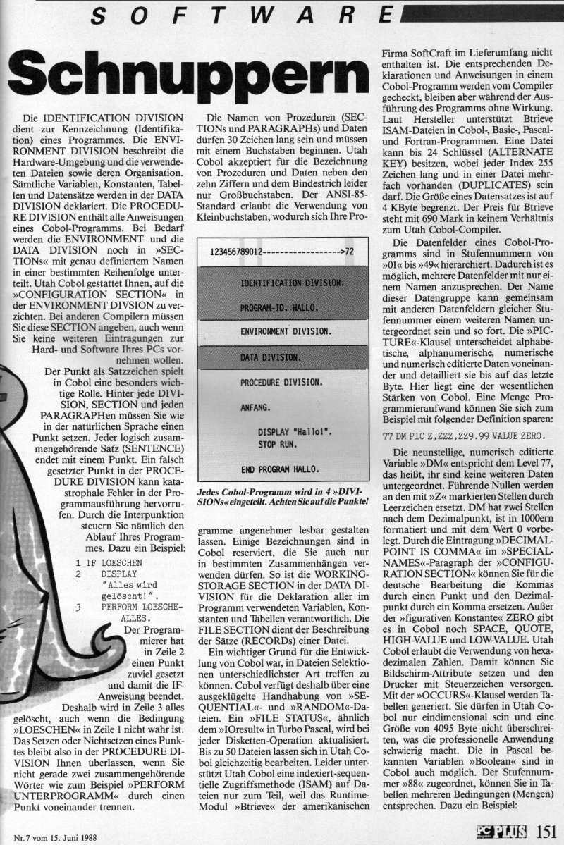 1988 - Cobol zum Schnuppern 2