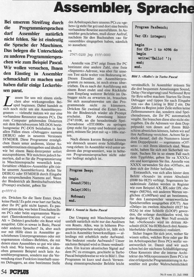 1988 - Assembler, Sprache der Maschinen 1