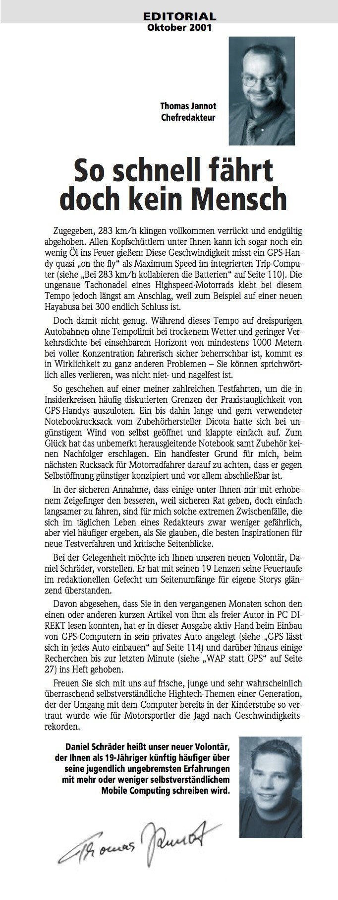 Thomas Jannot in PC-Direkt 10/2001