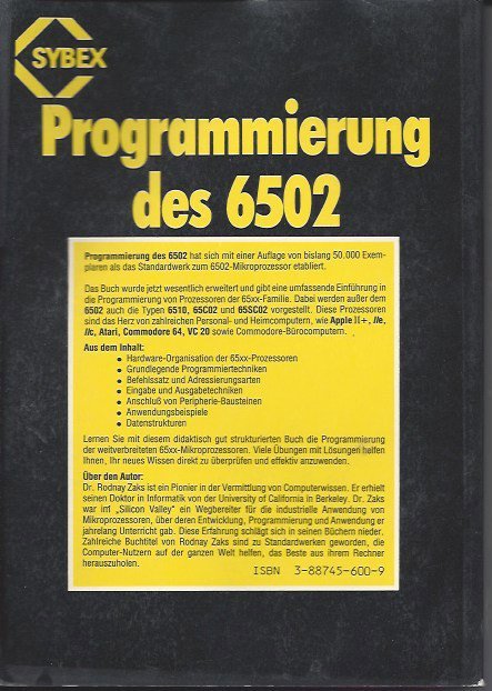 Programmierung des 6502 von Dr. Rodnay Zaks