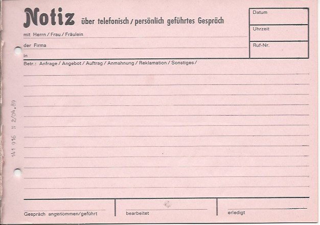 Gesprächsnotiz